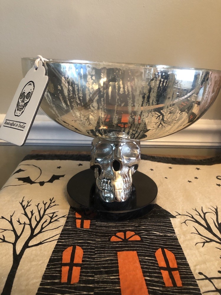 Halloween Serving Bowl With Skull Base