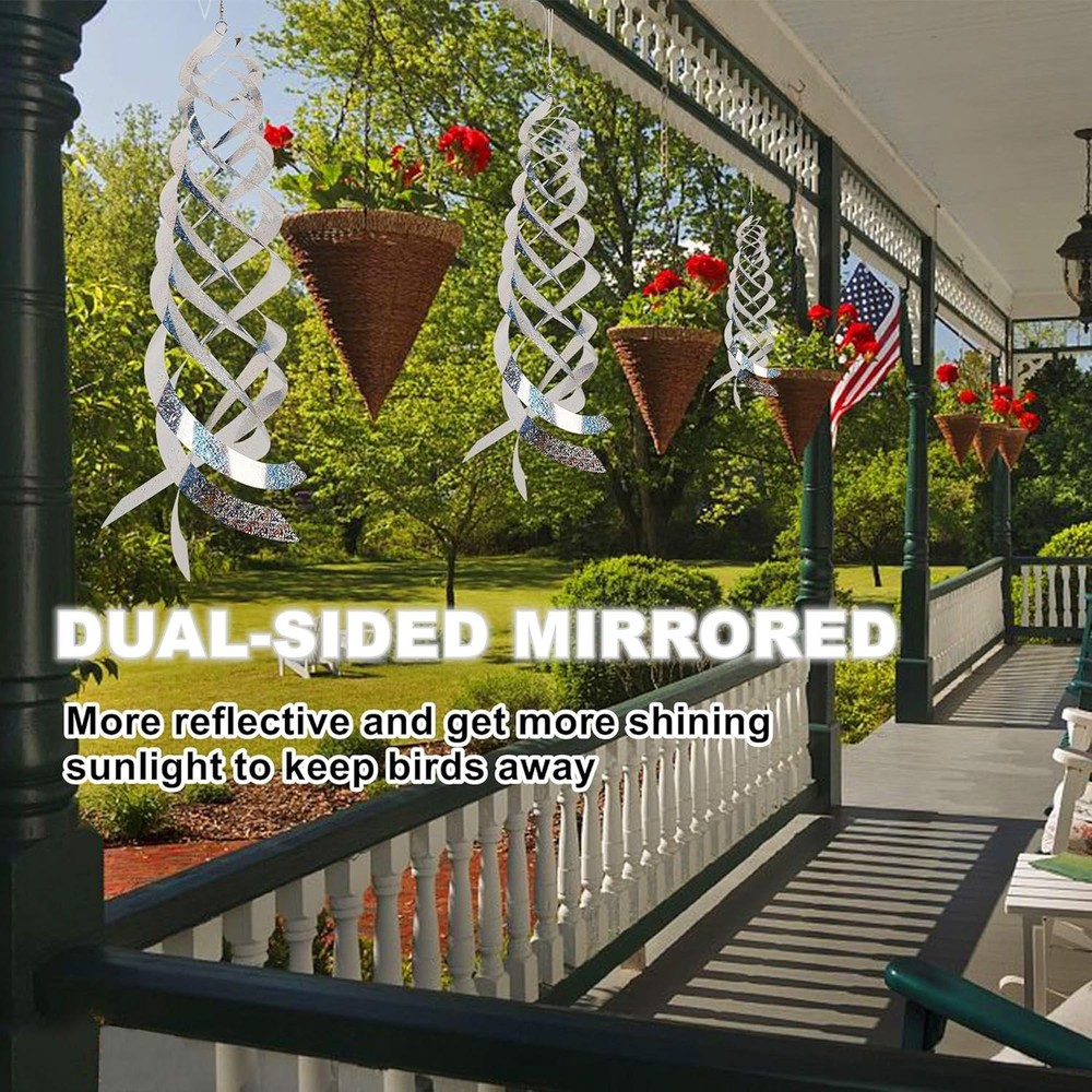 Creative 6-Pack Hanging Bird Deterrent Spinners - 15.8 Inch Decorative Solution