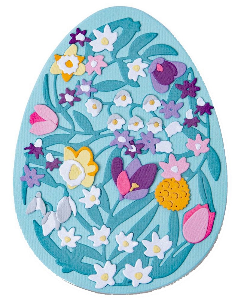 Sizzix Thinlits Intricate Floral Easter Egg 15pc #665818 Retail $20.99 Rushforth