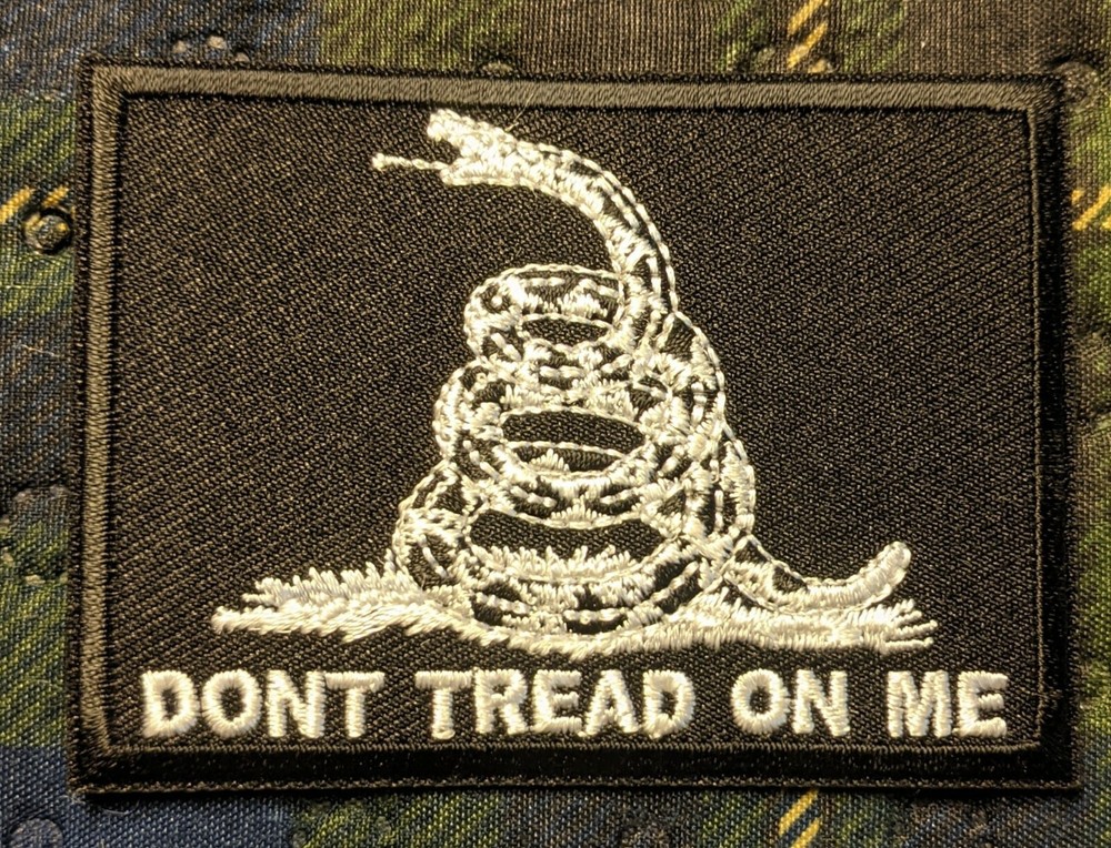 Black Don't Tread On Me 2nd Amendment Second Amendment Embroidered Biker Patch