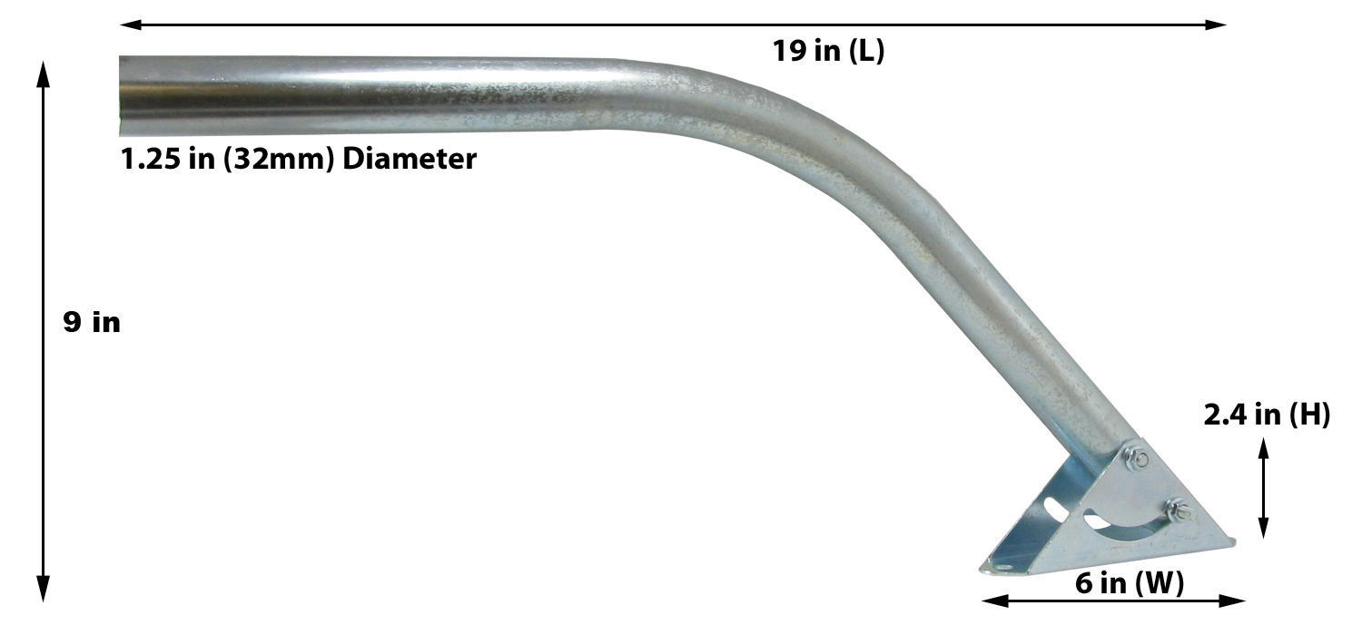 19” Universal J-Pole J-Mount for Outdoor Antennas, Over the Air HDTV, Scanners