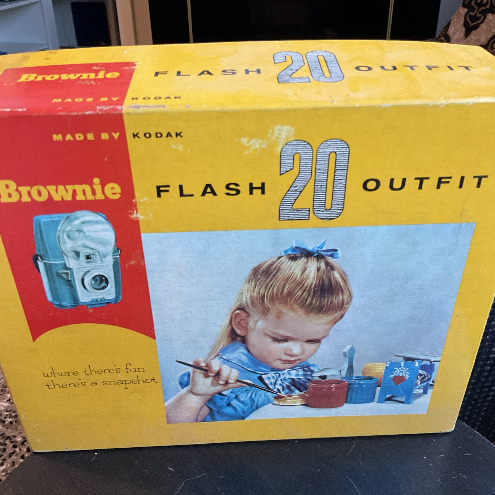 Vintage Kodak Brownie Flash 20 Outfit Camera Blue w/ Box NICE!