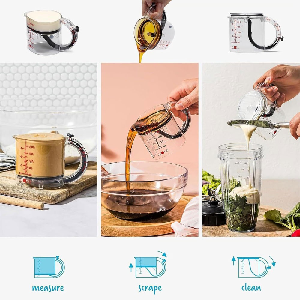 4-in-1 Adjustable Measuring Cup Push Up Multi-Functional Measuring Cube Cups