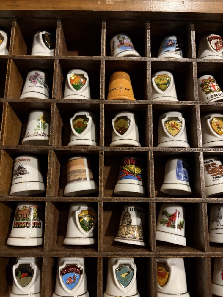 Thimble Collection with Case Large. 84 In Total