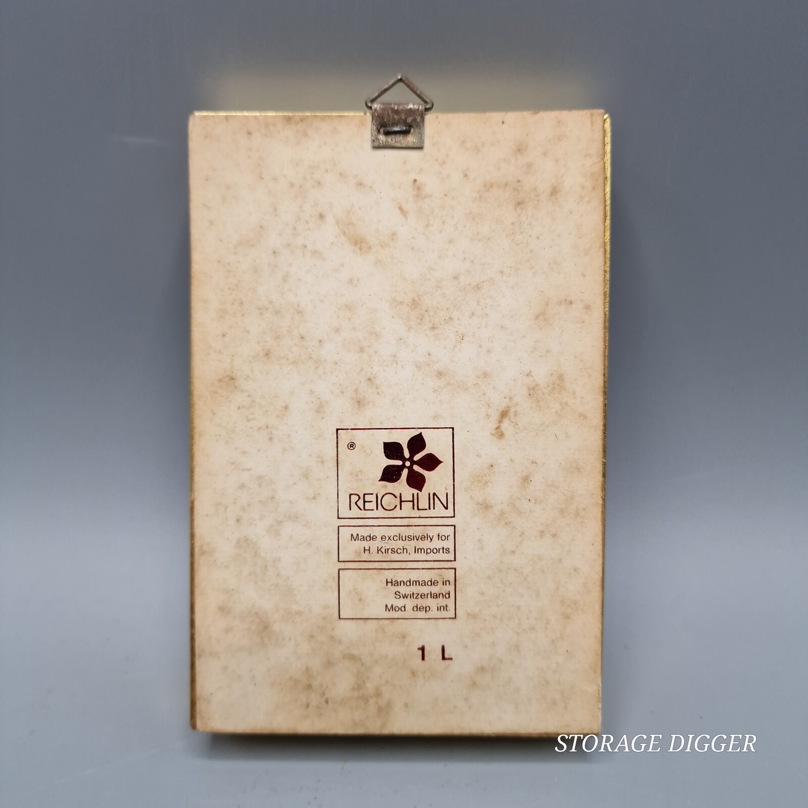 Vintage 1970's Reichlin Switzerland Pressed Dried Flowers Art Gold-Tone Frame