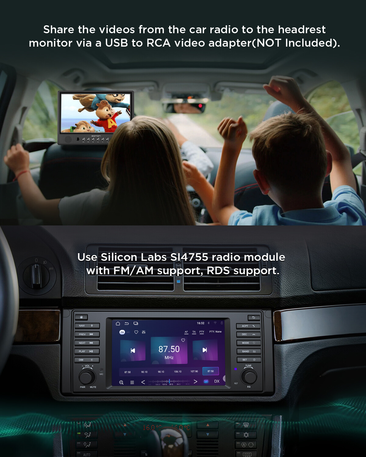 CAM+DVR+OBD+7" Android 13 Car Stereo GPS Navigation Radio CarPlay for BMW E39 M5