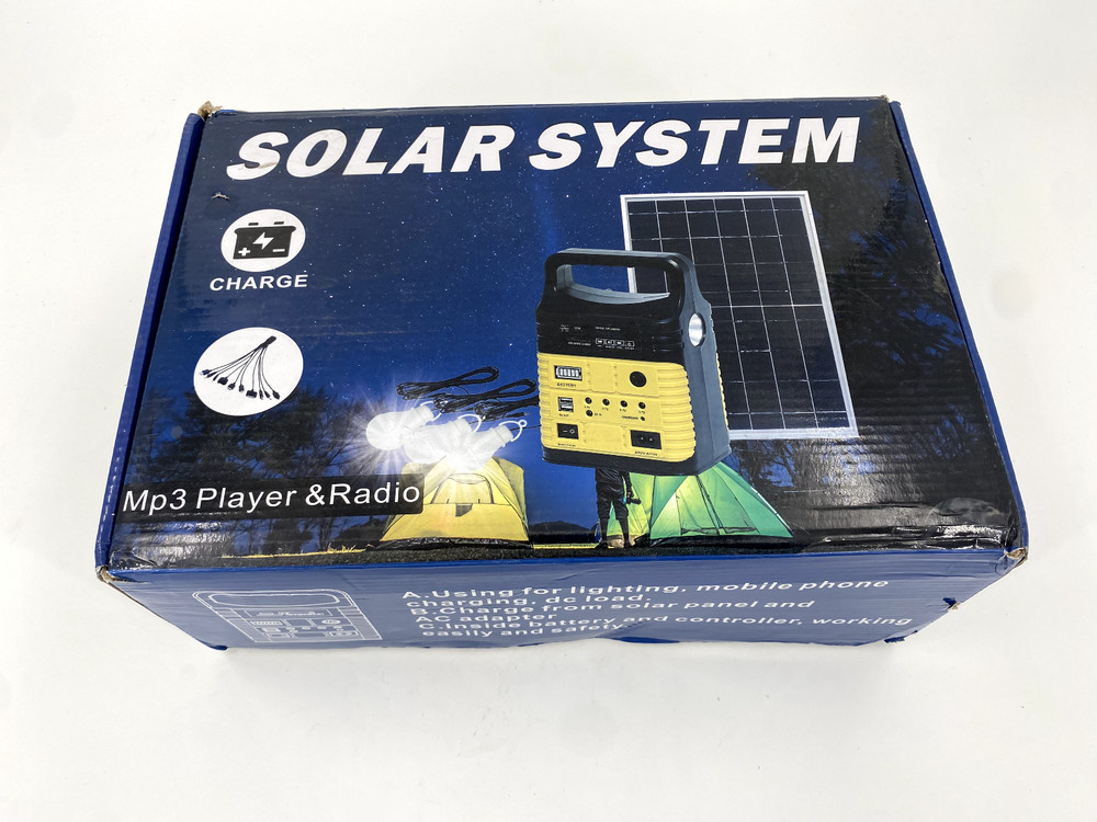 New in Open Box! Solar System Solar Powered MP3 Player - Radio - Charger