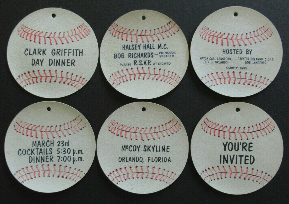 Clark Griffith Day Dinner Baseball Program, With Leather Pages, Hasley Hall