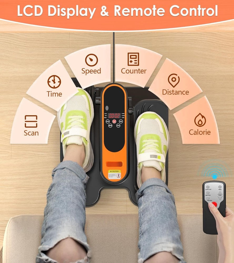 12 Adjustable Speed Under Desk Elliptical Machine Seated Pedal Exercise Machine