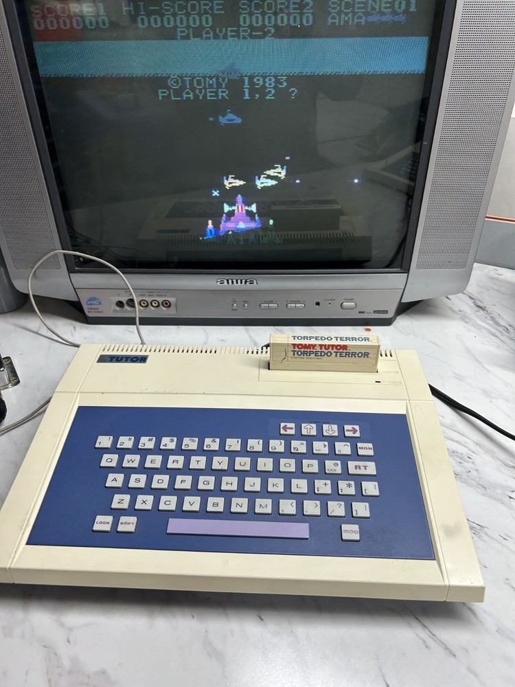 Tomy Tutor 16 Bit Computer Works includes Torpedo Terror Cart