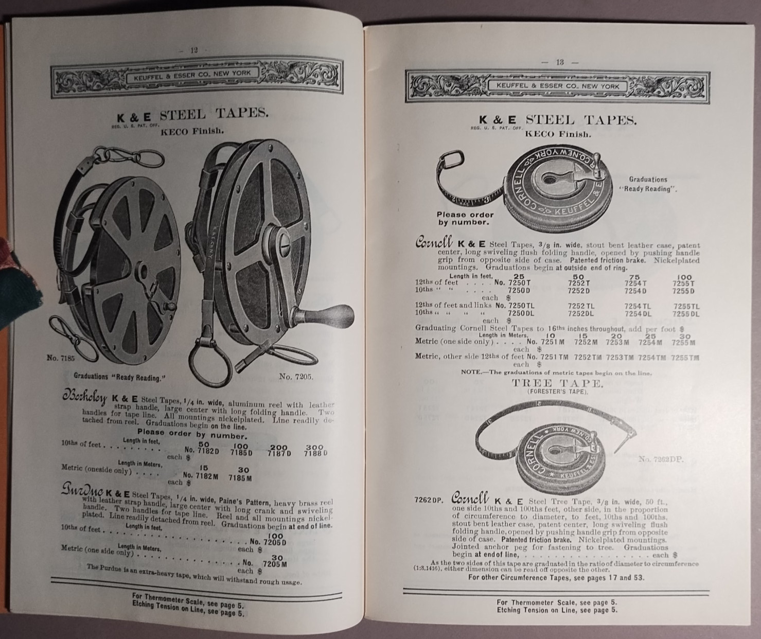 1926 Keuffel & Esser K&E Measuring Tape Folding Rule Catalog + Ink Blotter B6-26