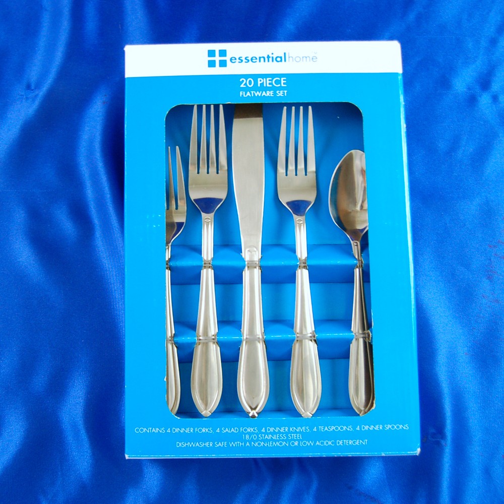 Essential Home Ginger New 20 Piece box Set Stainless Classic Flatware