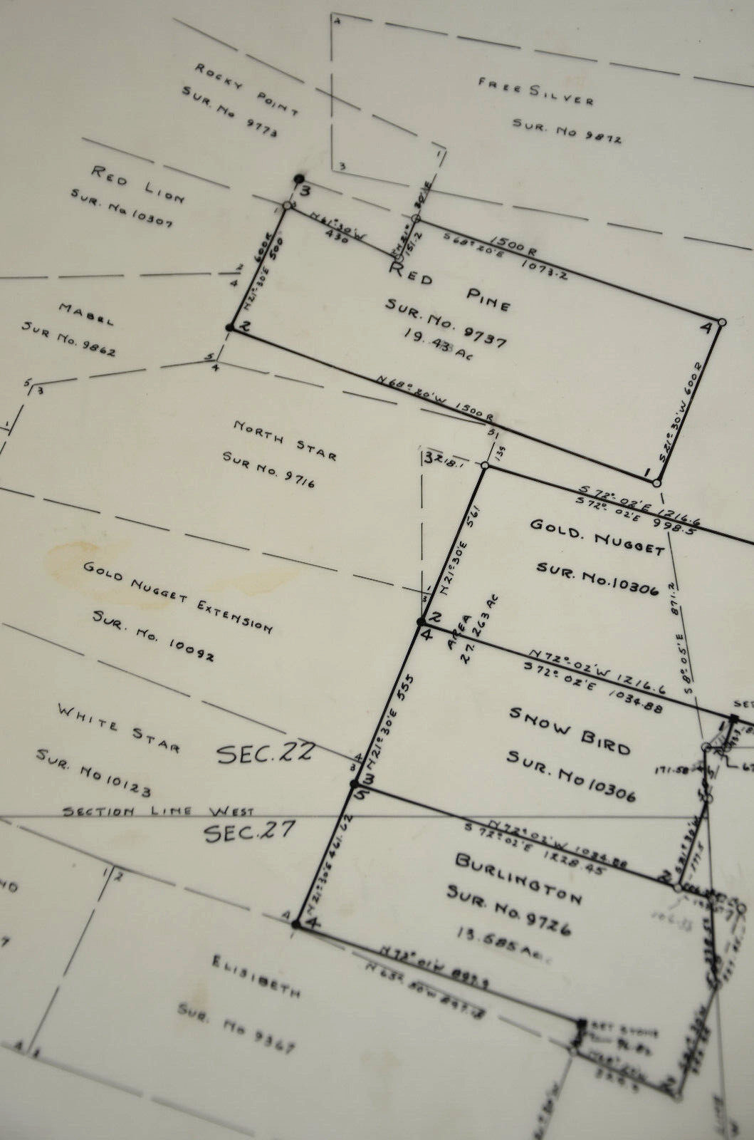 Jefferson County Montana Mine Map Tunnels Red Pine Snow Bird Gold Nugget Burling