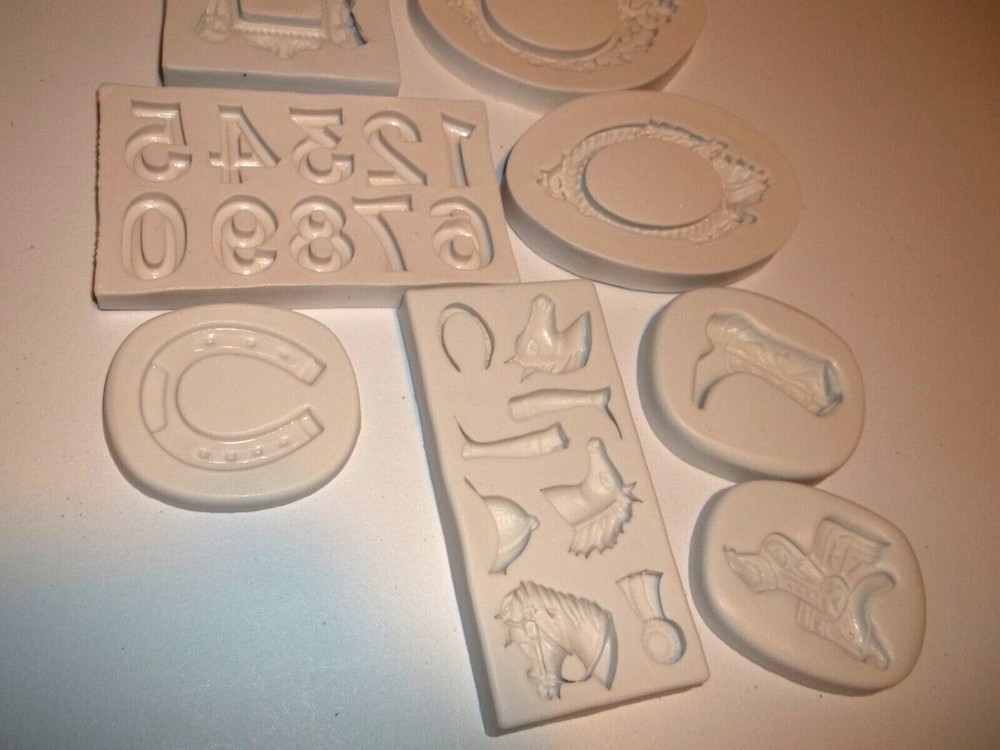 14 pc Polymer Clay Molds Western, Frames & Numbers 3D 2pc leaf molds