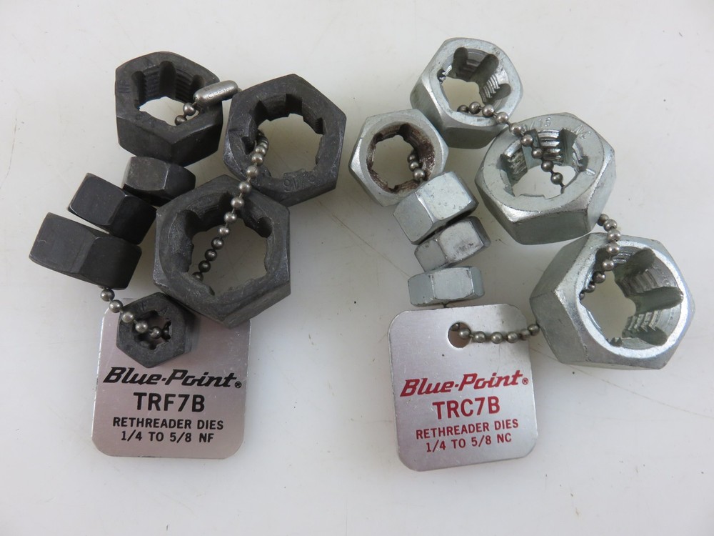 Blue Point TRF7B Fine & TRC7B Course 1/4"-5/8" Rethreader Die Sets 14pc Total