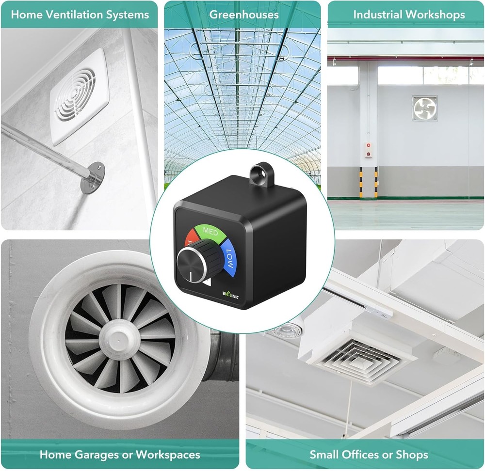 Variable Fan Speed Controller, Plug-in Electric 3 Speed Regulator Adjuster