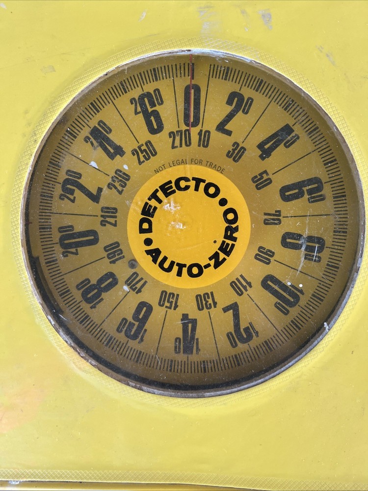 Vintage 1950s Detecto Auto-Zero Bathroom Scale Yellow