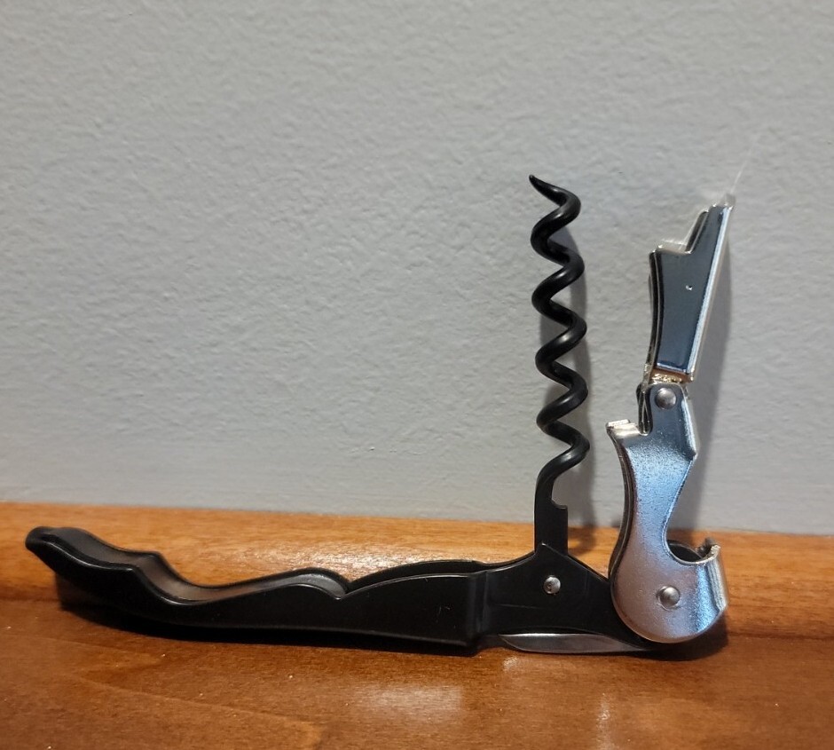 Pulltap's Double-Hinged Waiters Corkscrew Pensfolds Black Stainless Steel