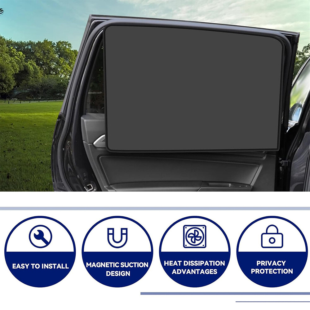 4 Pack Magnetic Car Window Sun Shade Cover Front Rear Shield UV Block Protection