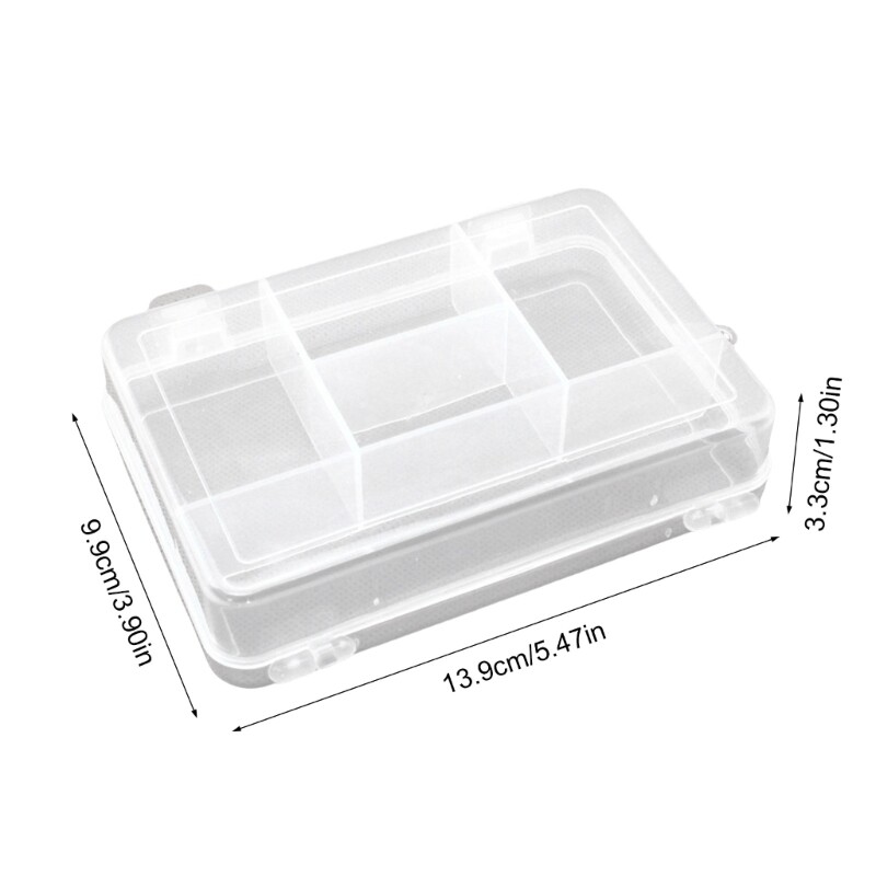 Clear 5 Compartment Boxes For Organizing Small Items And Tool In Homes Or Office