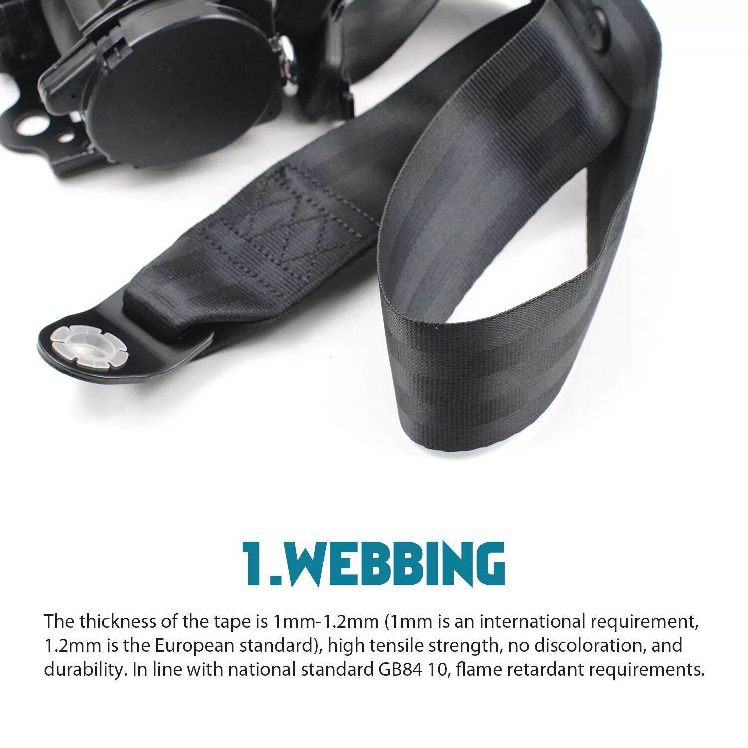 2 Retractable 3 Point Safety Seat Belt Straps Car Vehicle Adjustable Belt Kit