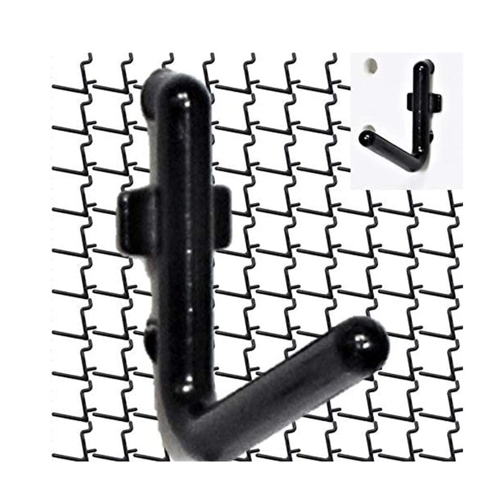 100Pcs Pegboard Accessory Peg Hook Set – Durable, -Locking Black 1/4" L-Style...