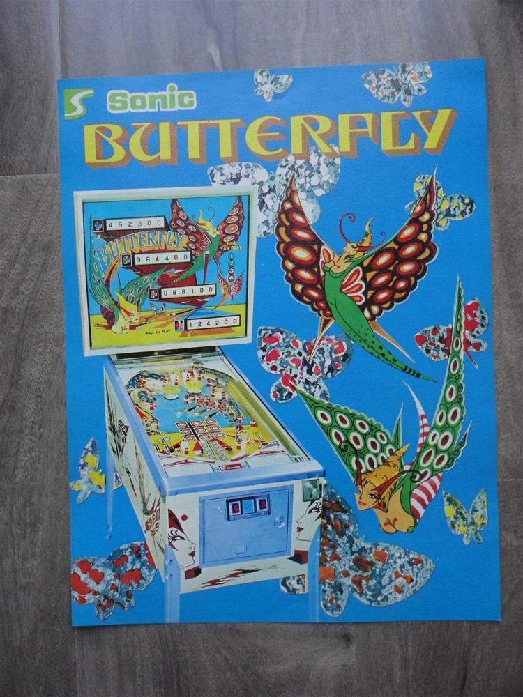 Butterfly Pinball Machine Flyer / Original Sonic Brochure