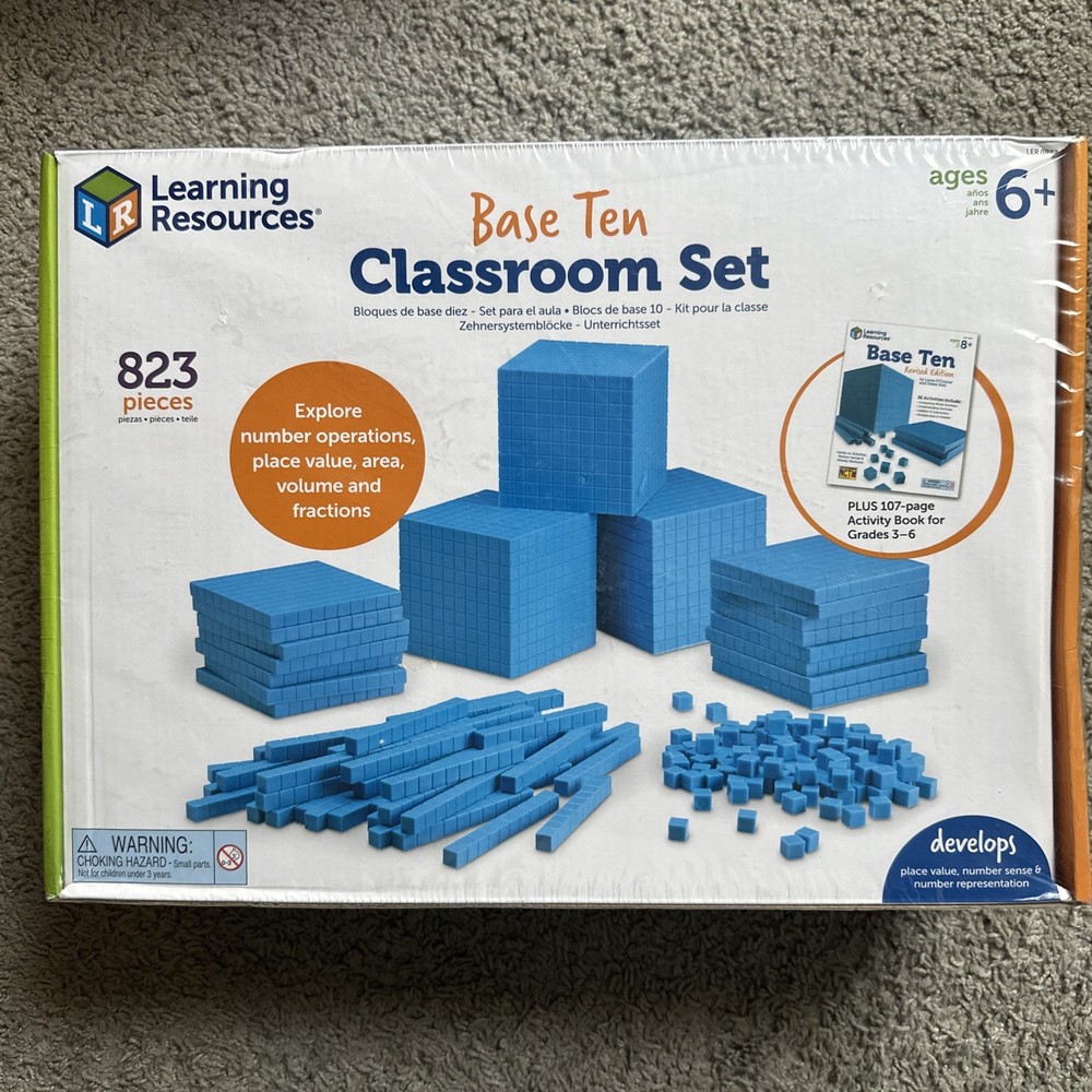Learning Resources Base Ten Blocks Classroom Set Grades 1+ Ages 6+, 823 Pc STEM