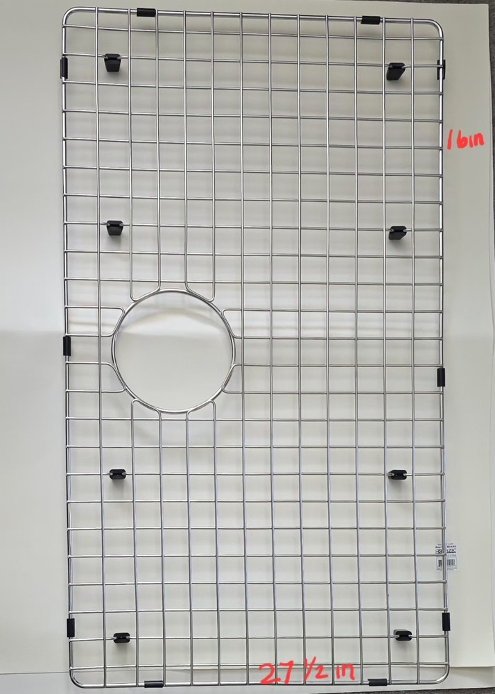 Stainless steel Rectangular Kitchen Sink Grid Metal Inset Silver Drain Hole