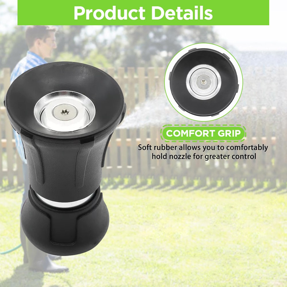 Fireman Style Garden Water Hose Nozzle Heavy Duty Spray Adjustable Nozzle US