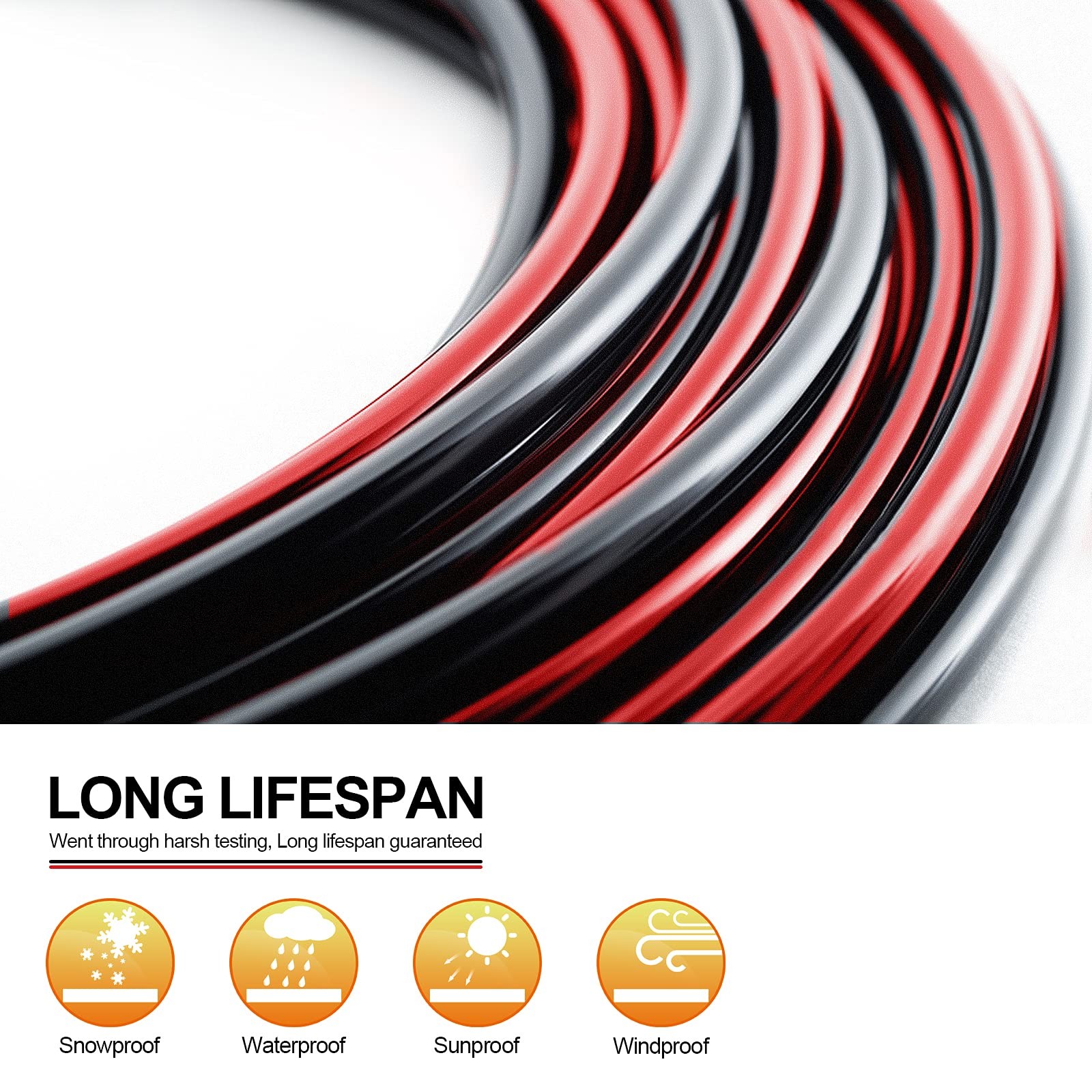 10 Gauge Wire - iGreely Solar Panel 30Ft Black & 10AWG, Black+Red