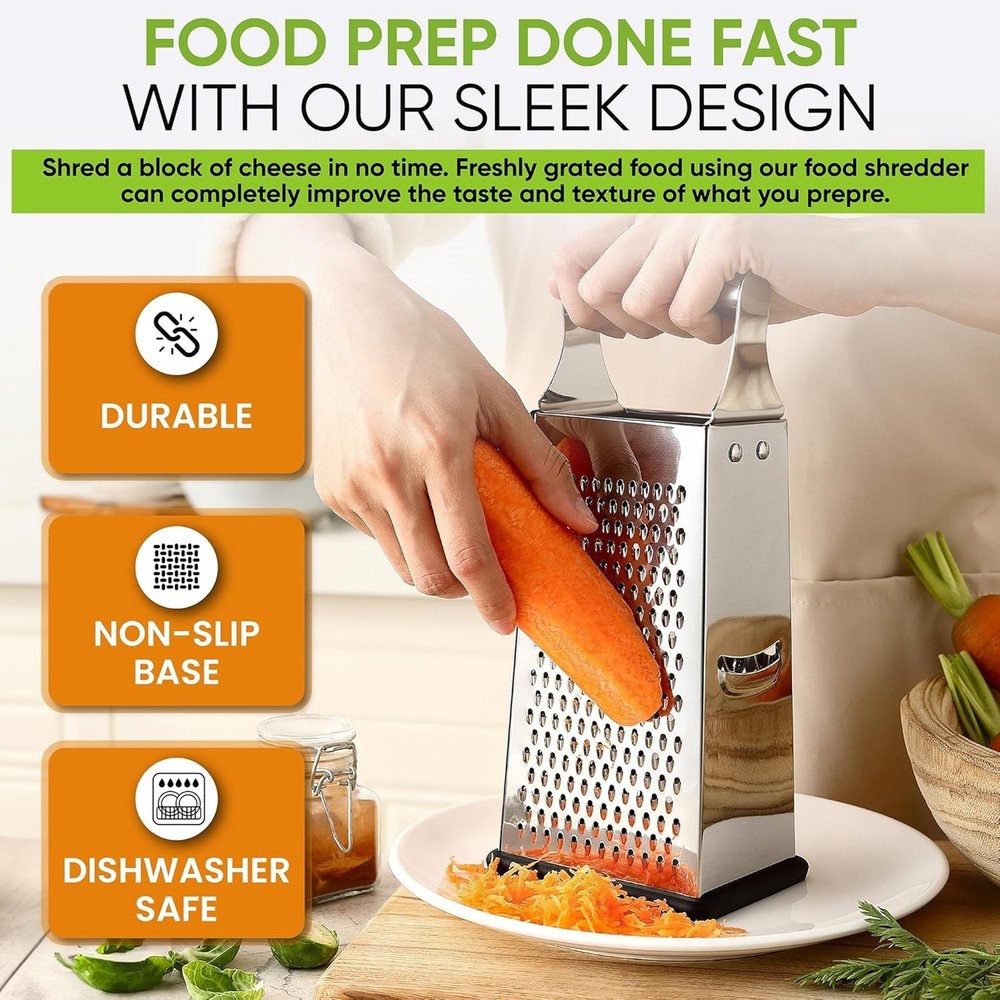 Large Handheld Parmesan Grater with Comfortable Handle – Dishwasher Safe tool