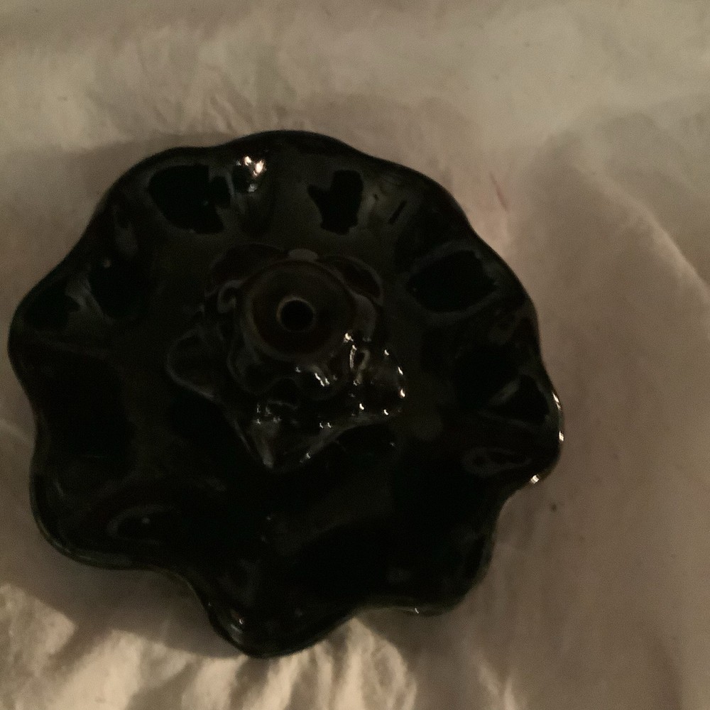 Black Ceramic Lotus Waterfall Backflow Incense Holder