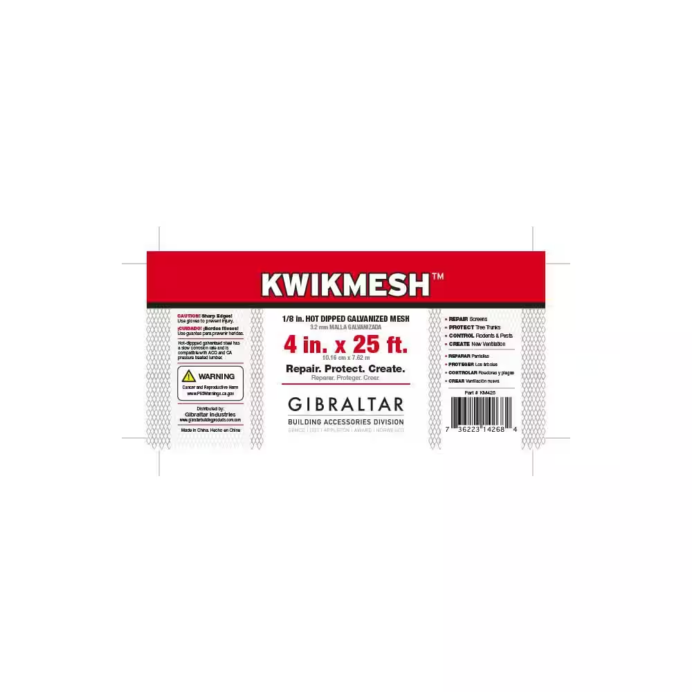 Construction Metals KM425 Kwik Mesh Multi-Use Screening, 4 In. x 25 Ft. -