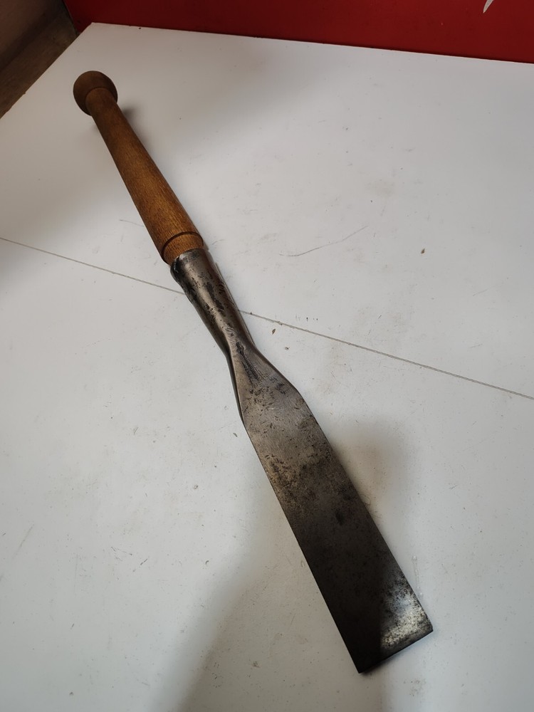 Early Jackson 1-7/8" Socket Chisel Bevel Edge Timber Frame Shipwright Barn Slick