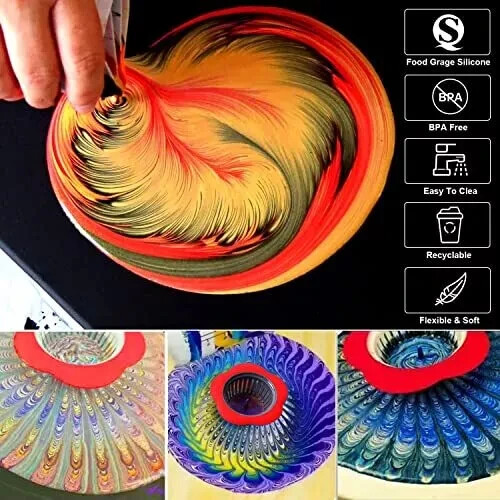 7Pcs Split Cup Flower Pour Cup Silicone Paint Cup Acrylic Pouring Strainers