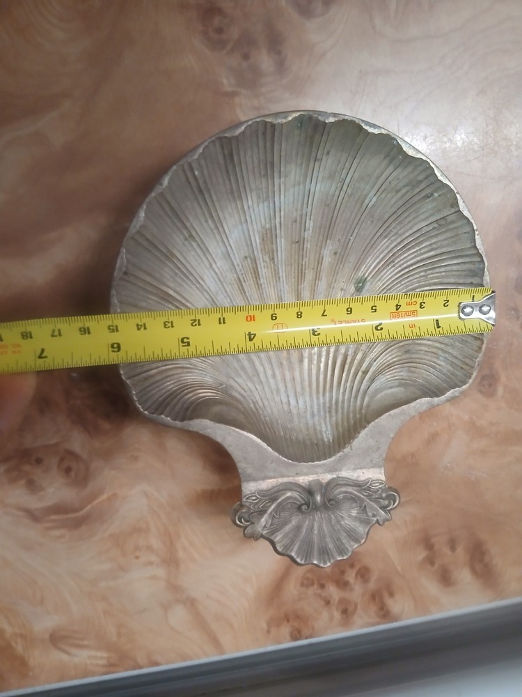 Silverplate Shell Footed Dish Sheffield England 1700-1800 Reproduction Design