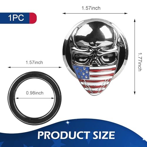 Push Start Button Cover, 3D Skull Engine Start Stop Button Cover with US Flag