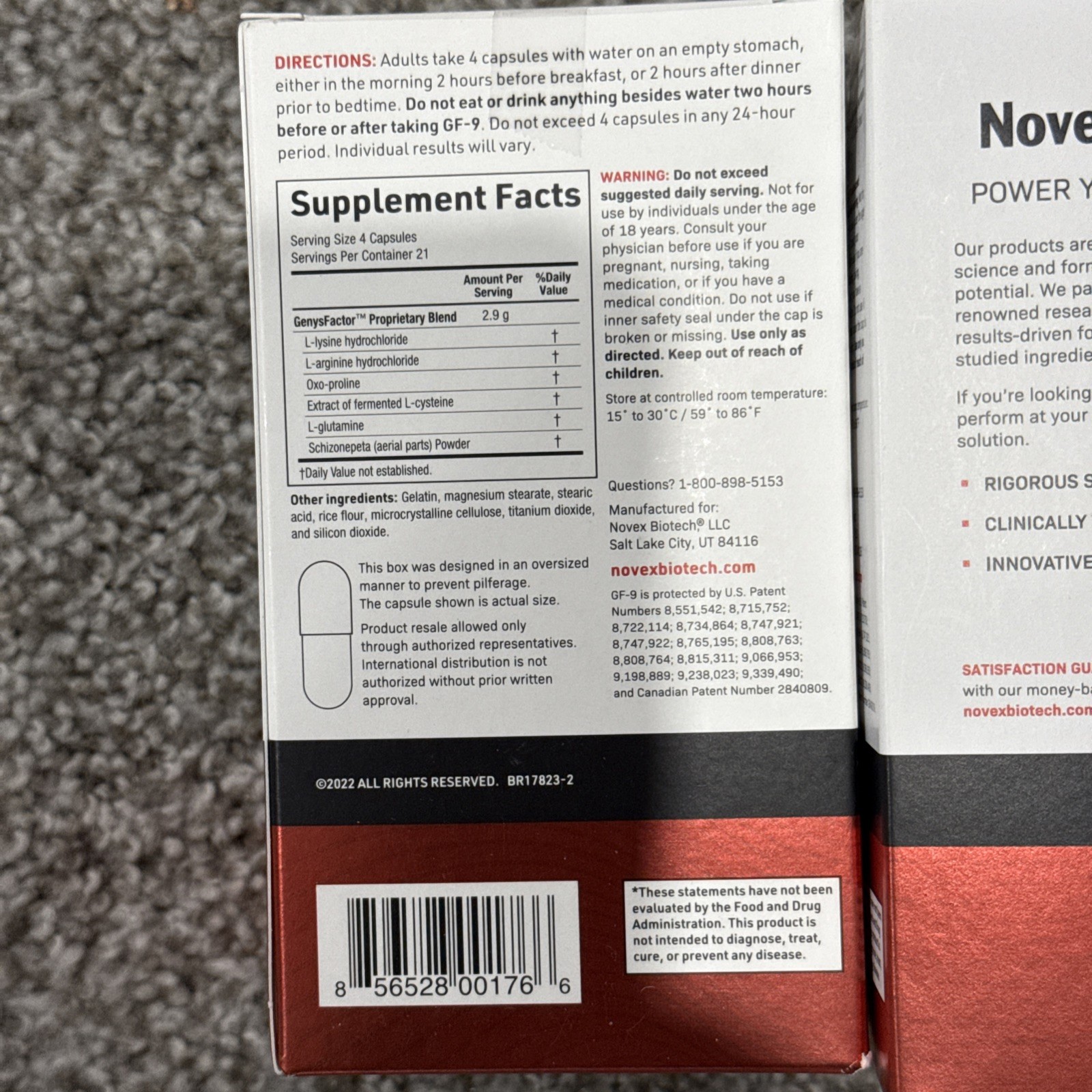 2X Novex Biotech GF-9 Growth Booster Supplement - 84 Capsules Exp 2027+