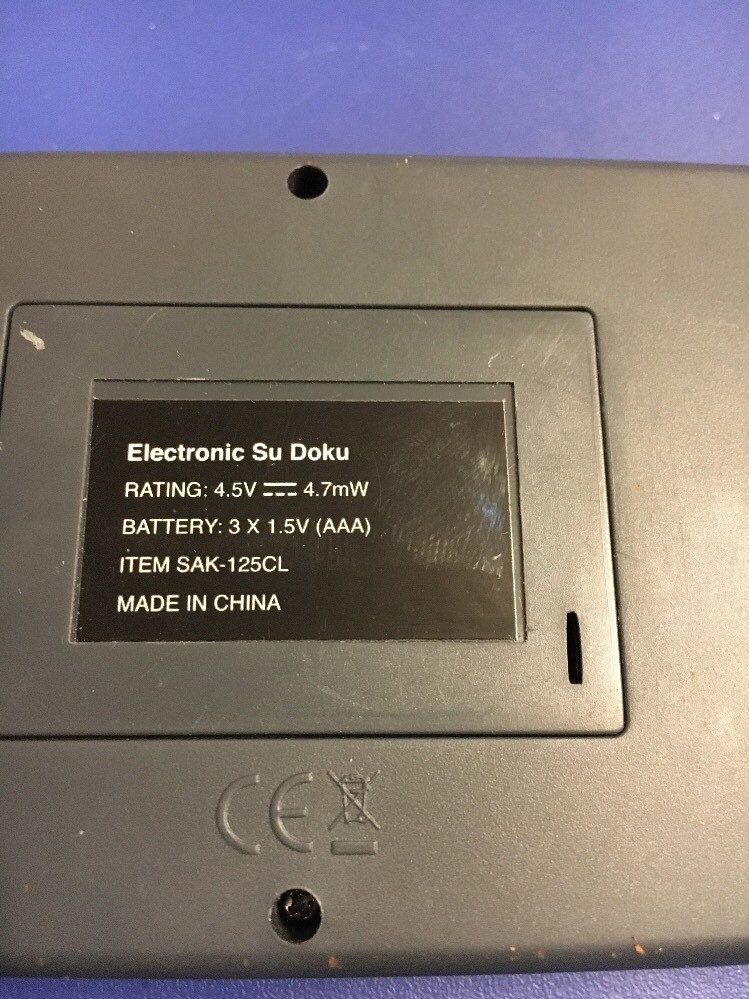 Sudoku Handheld Game System SAK-125CL Maximo