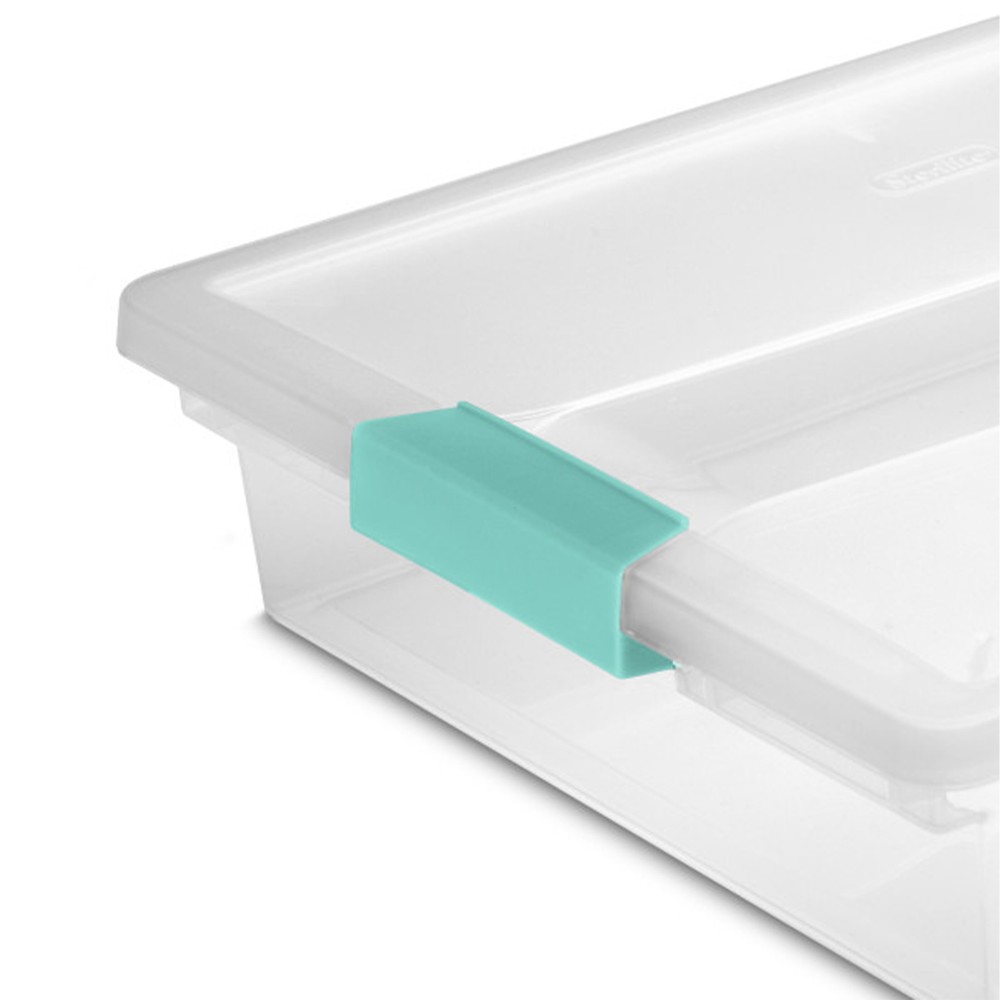 Sterilite 5.7 Qt. Large Plastic Stackable Storage Bin w/Clear Latch Lid (6 Pack)