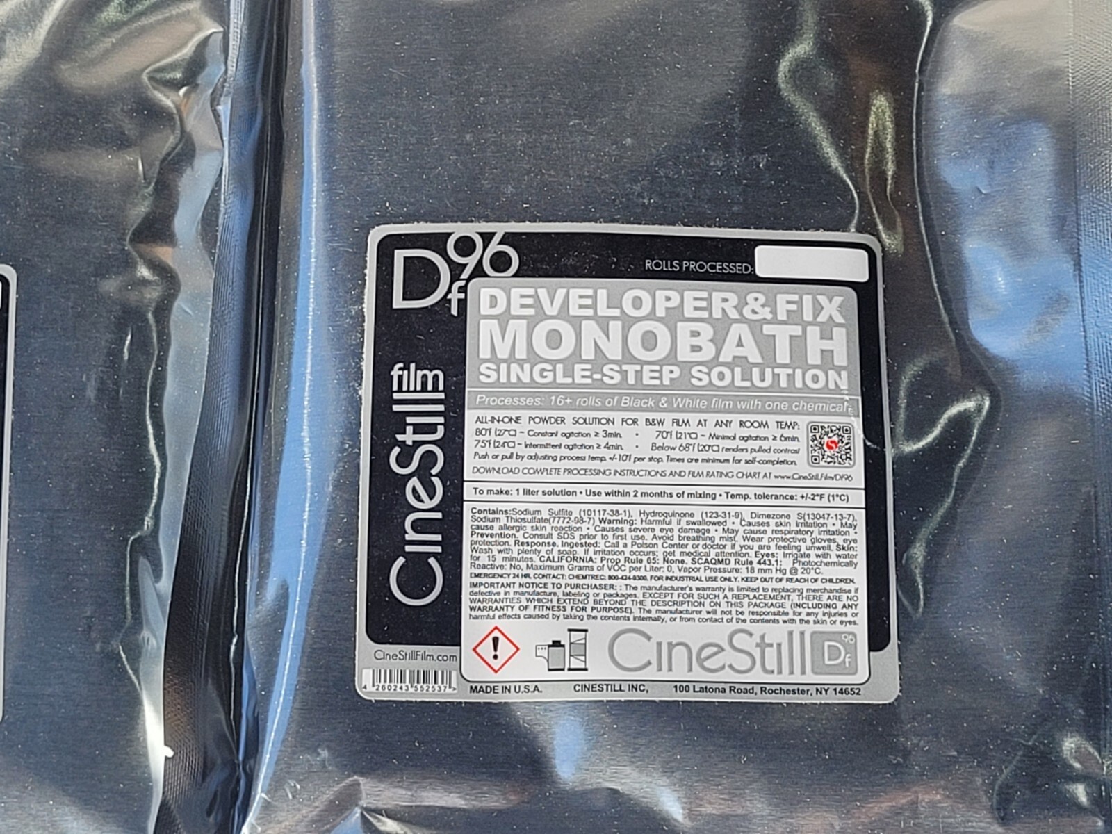 CineStill Df96 Monobath for B&W Film - 1 Liter QTY 2