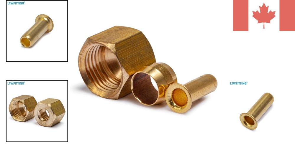 Versatile Brass Compression Insert Kit - 125-Piece Sleeve Ferrule Nut Pack