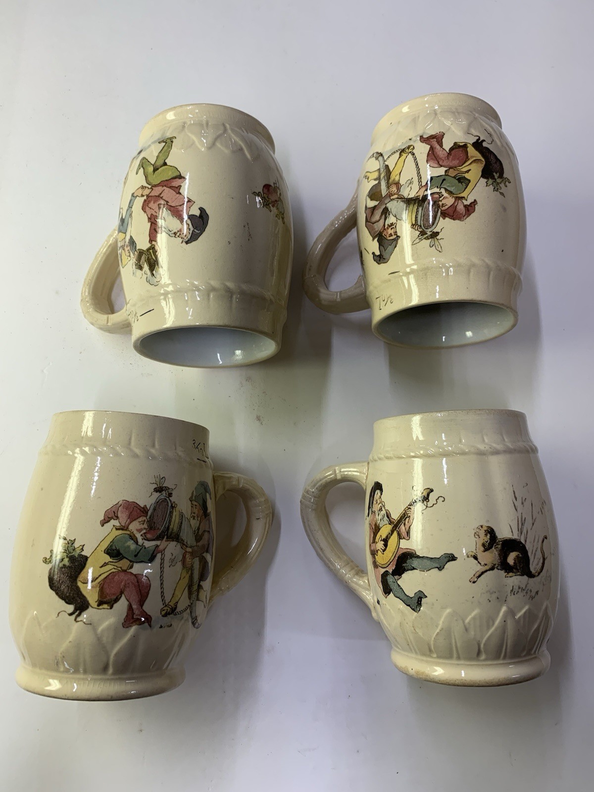 Antique Villeroy & Boch Mettlach Jug Mug Gnomes Read Description Geschutzt?