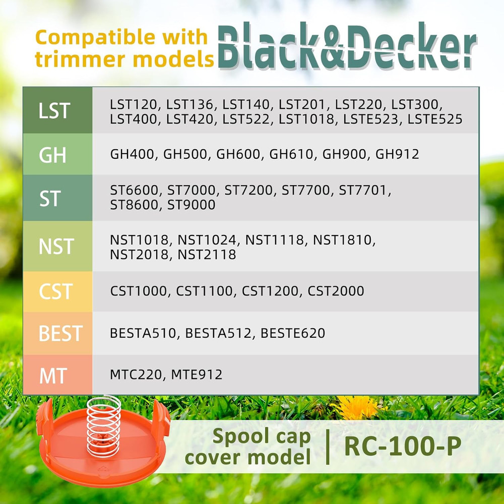 8 Pack Weed Eater String Compatible with Black and Decker Weed Wacker, 180Ft 0.0