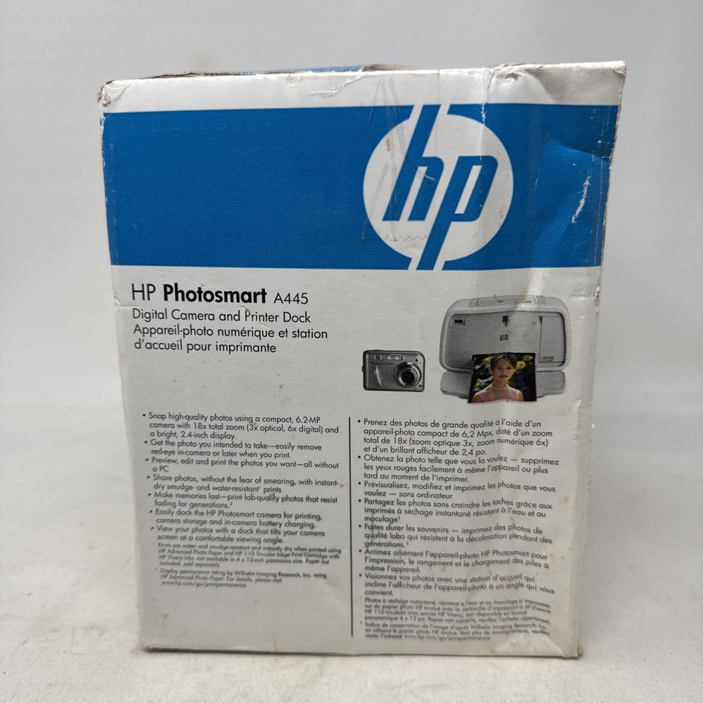 HP Photosmart A445 Digital Camera M547 & Printer Dock A440 Complete Bundle (VB)
