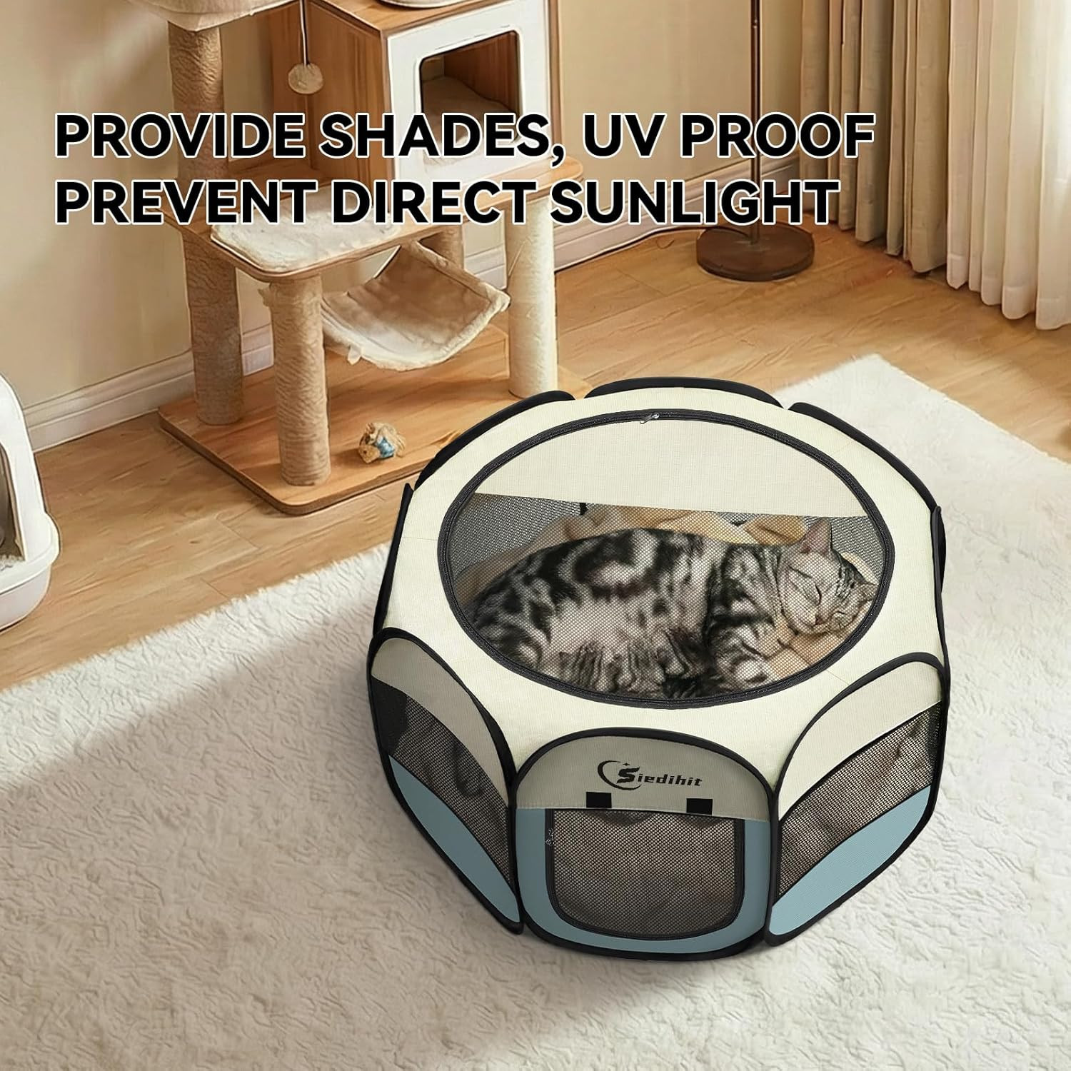 Dog Cat Playpen, Puppy Pet Playpen Indoor for Small Dog Crate Tent Cage Outdoor