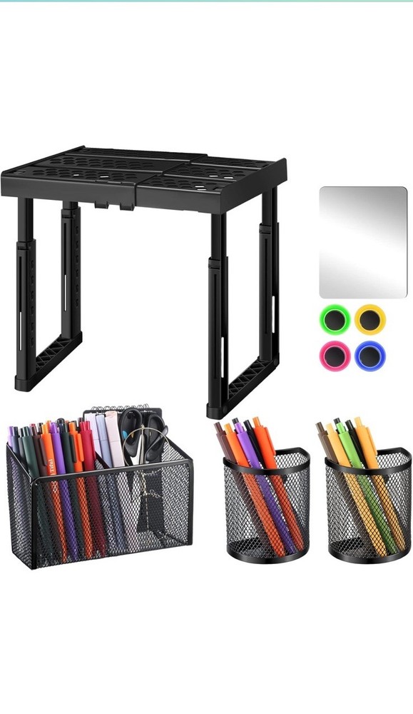 Wesiti 9 Pieces Locker Shelf Organizer Kit Stackable Locker Tools Accessorie