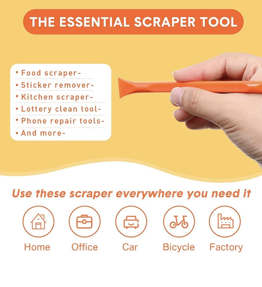 9PC Plastic Scraper Tool Scratch Free Plastic Label Scraper Cleaning Pen-Shaped