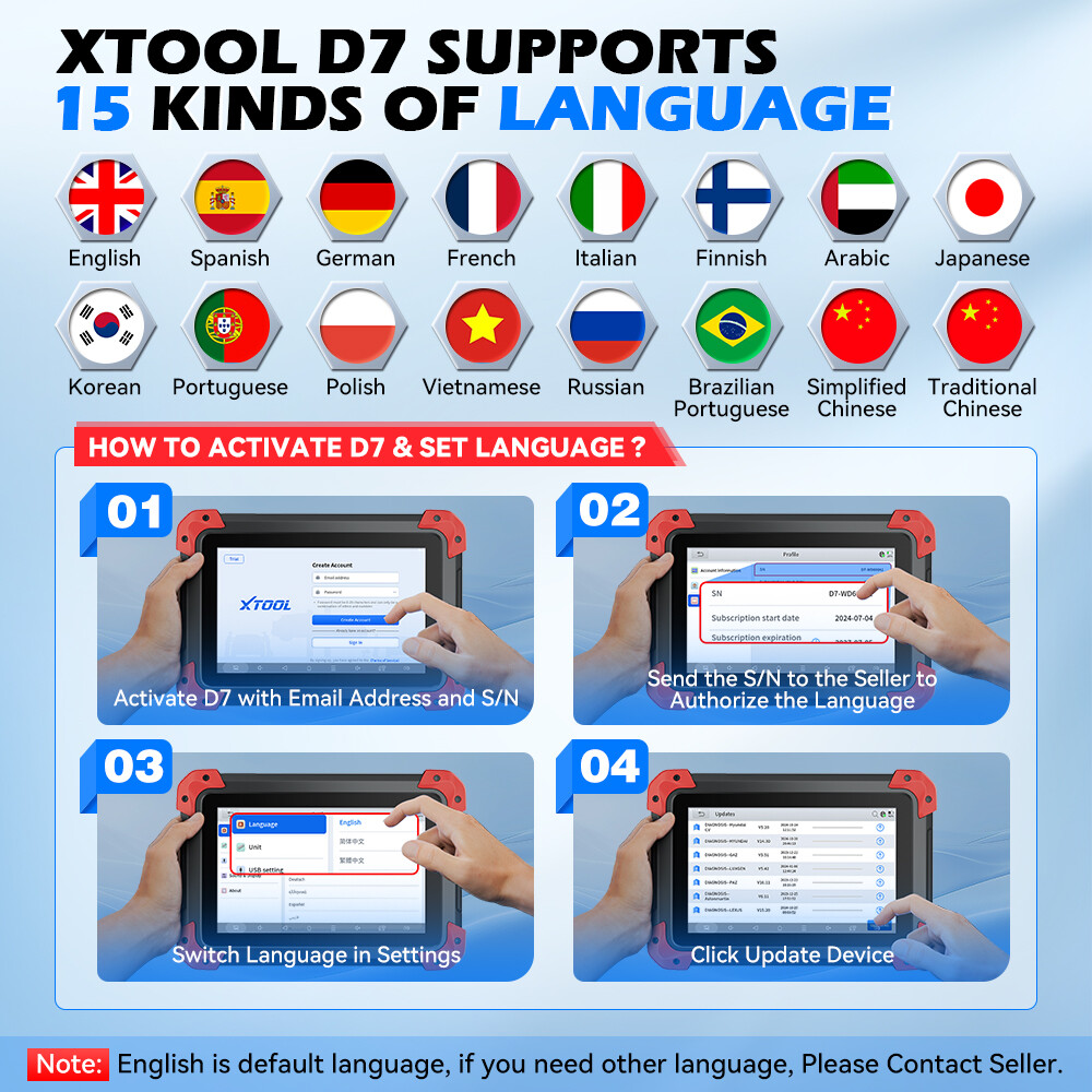 XTOOL D7 V2.0 Bidirectional All System Diagnostic Tool ECU Coding Key Programmer